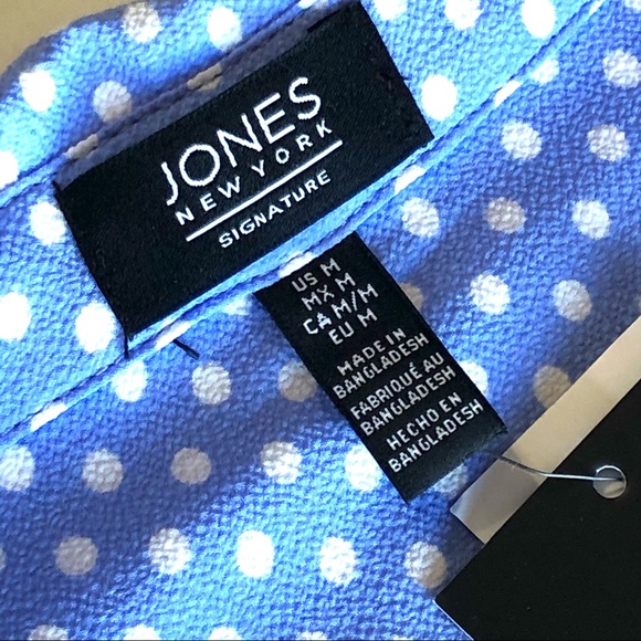 Jones New York Signature Women’s Top Dot Dot Blue - Picture 6 of 17